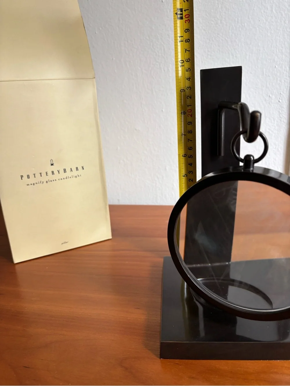 Pottery Barn Vintage Magnifying Glass Candlelight with Box